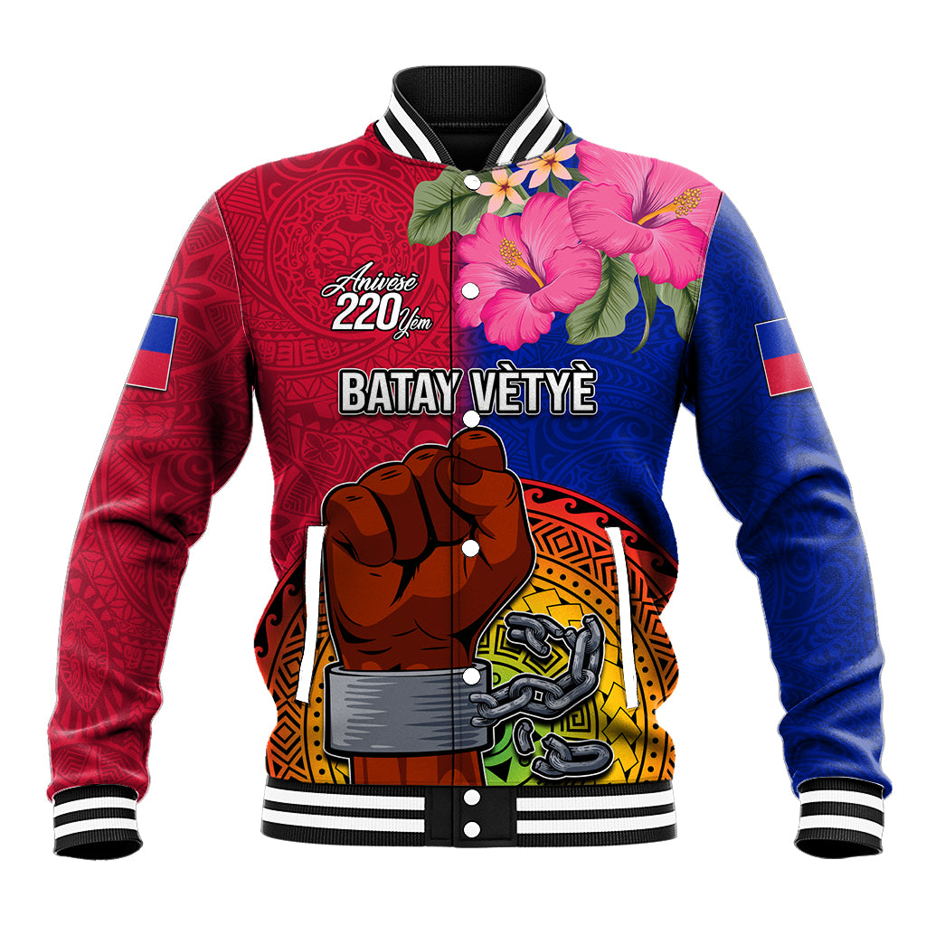 Haiti Battle of Vertieres Baseball Jacket The Haitian Revolution 220th Anniversary Polynesian Style LT03 Unisex Red - Polynesian Pride