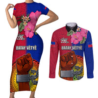 Haiti Battle of Vertieres Couples Matching Short Sleeve Bodycon Dress and Long Sleeve Button Shirt The Haitian Revolution 220th Anniversary Polynesian Style LT03 Red - Polynesian Pride
