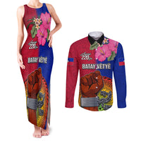 Haiti Battle of Vertieres Couples Matching Tank Maxi Dress and Long Sleeve Button Shirt The Haitian Revolution 220th Anniversary Polynesian Style LT03 Red - Polynesian Pride