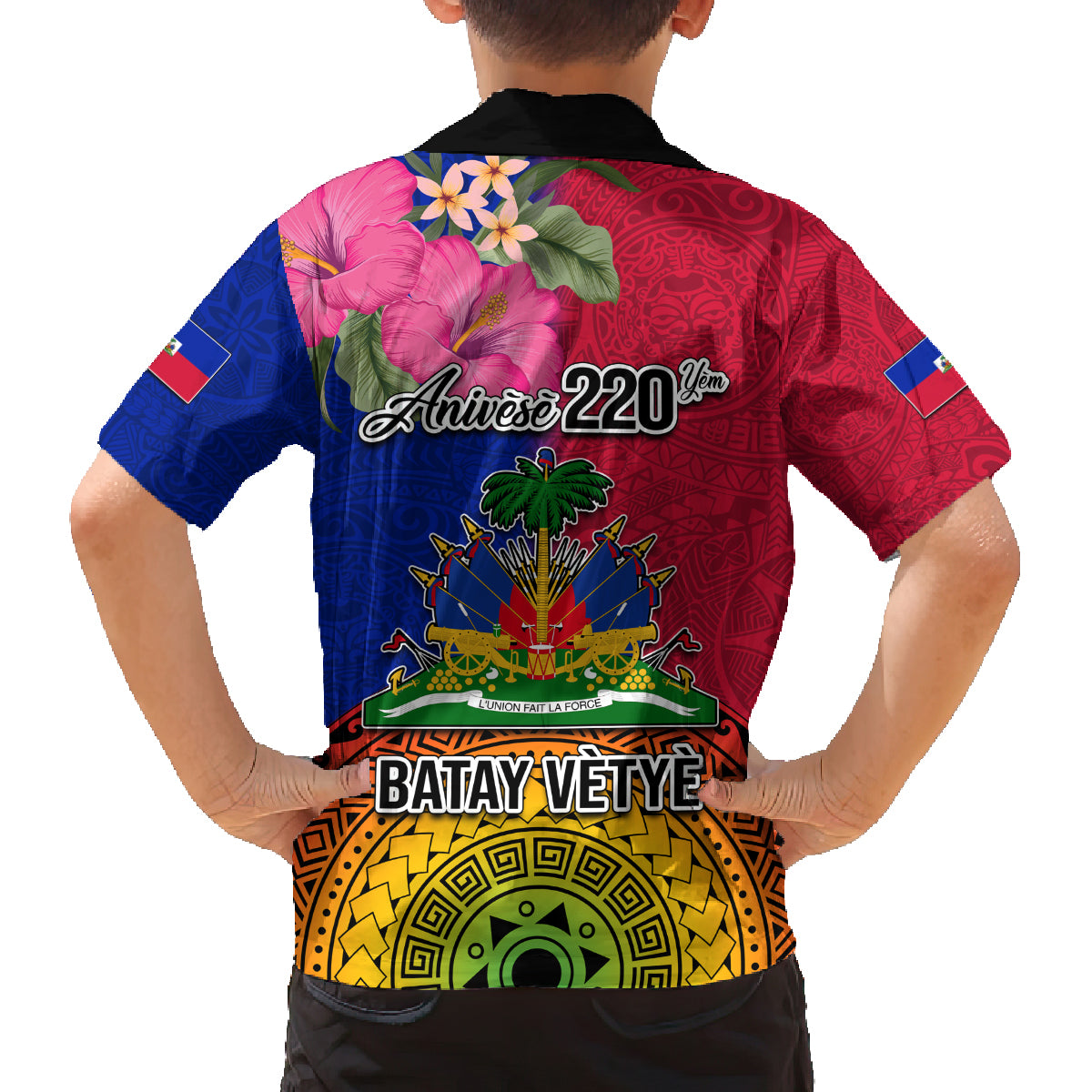 Haiti Battle of Vertieres Family Matching Long Sleeve Bodycon Dress and Hawaiian Shirt The Haitian Revolution 220th Anniversary Polynesian Style LT03 - Polynesian Pride
