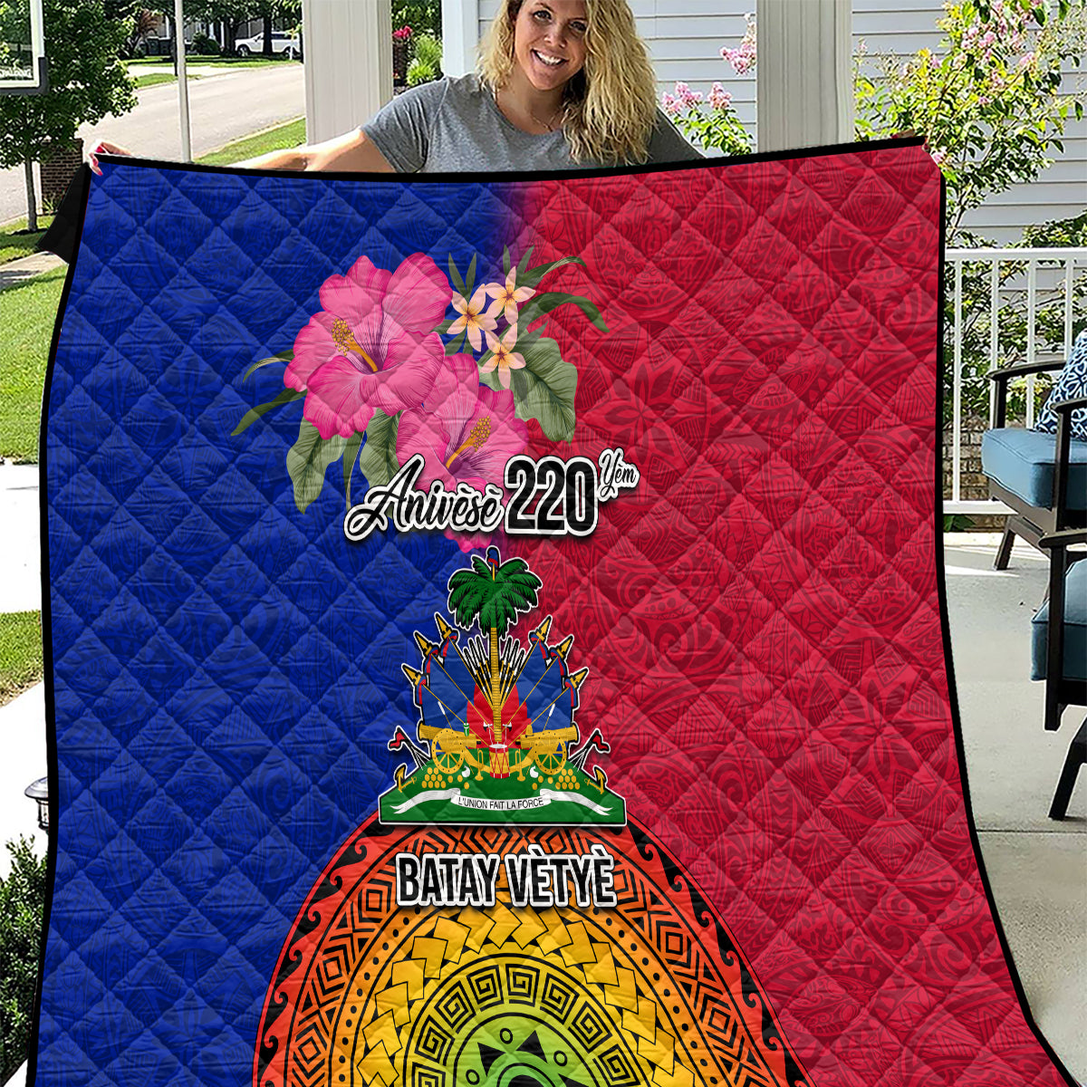 Haiti Battle of Vertieres Quilt The Haitian Revolution 220th Anniversary Polynesian Style LT03 Red - Polynesian Pride