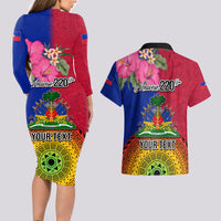 Personalised Haiti Battle of Vertieres Couples Matching Long Sleeve Bodycon Dress and Hawaiian Shirt The Haitian Revolution 220th Anniversary Polynesian Style LT03 - Polynesian Pride