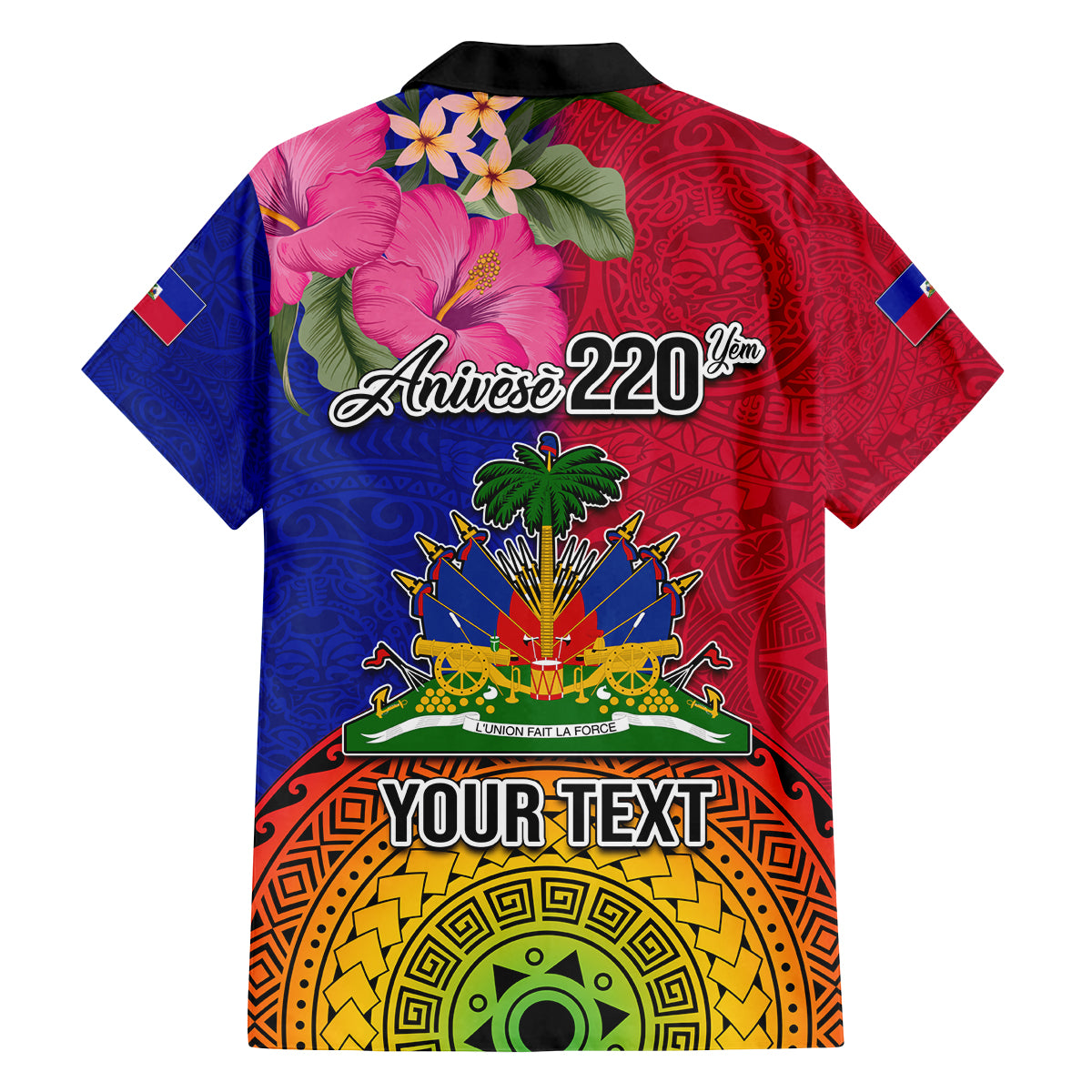 Personalised Haiti Battle of Vertieres Family Matching Off Shoulder Long Sleeve Dress and Hawaiian Shirt The Haitian Revolution 220th Anniversary Polynesian Style LT03 - Polynesian Pride