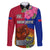 Personalised Haiti Battle of Vertieres Family Matching Puletasi Dress and Hawaiian Shirt The Haitian Revolution 220th Anniversary Polynesian Style LT03 Dad's Shirt - Long Sleeve Red - Polynesian Pride