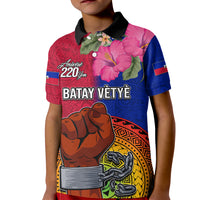Personalised Haiti Battle of Vertieres Kid Polo Shirt The Haitian Revolution 220th Anniversary Polynesian Style LT03 Kid Red - Polynesian Pride