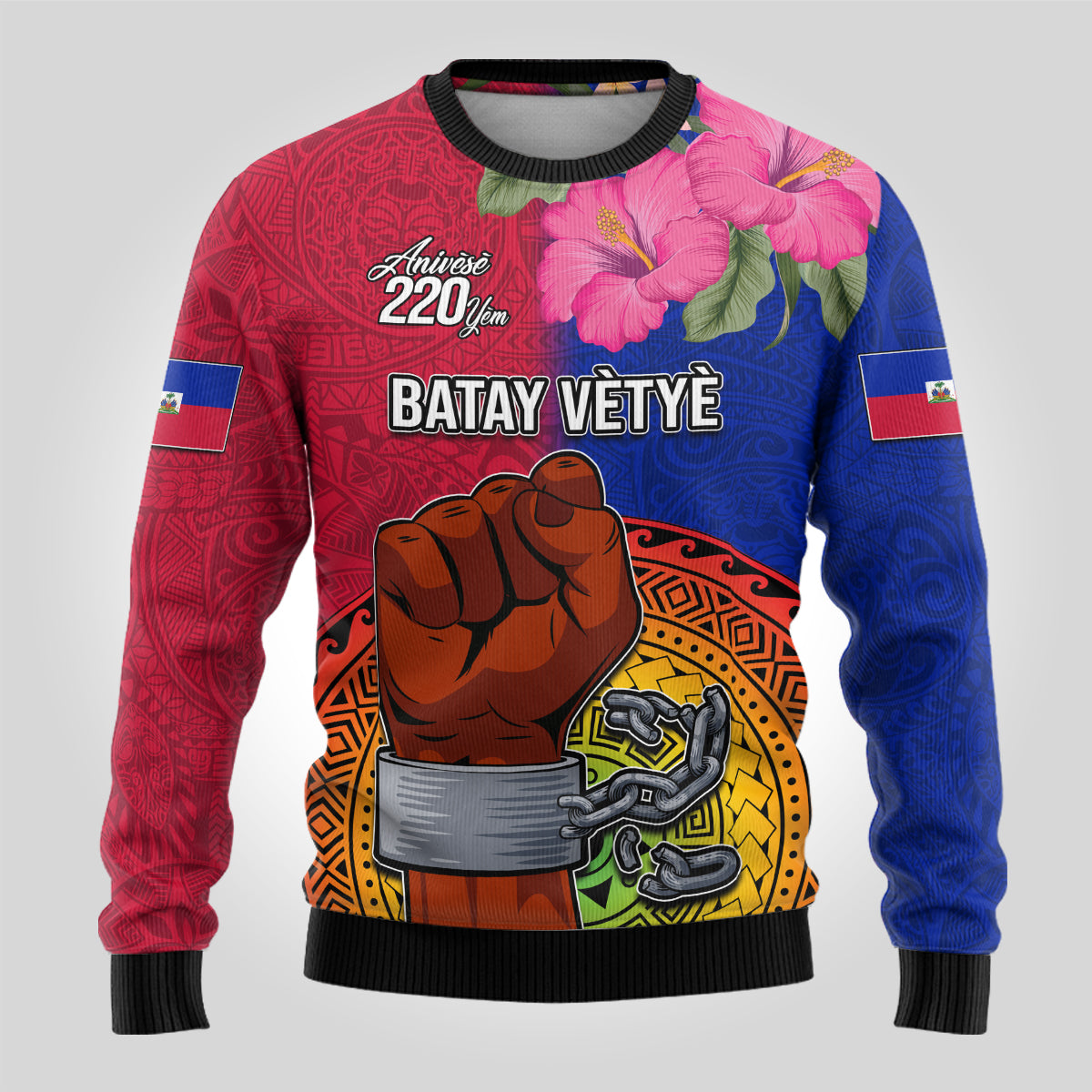 Personalised Haiti Battle of Vertieres Ugly Christmas Sweater The Haitian Revolution 220th Anniversary LT03 - Polynesian Pride