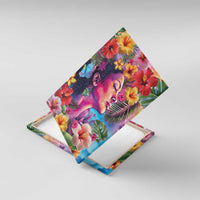 Polynesian Women Canvas Wall Art Tropical Plant - Vibrant Surreal Dreamscape Vibe
