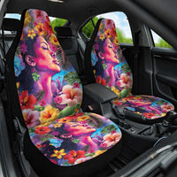 Polynesian Women Car Seat Cover Tropical Plant - Vibrant Surreal Dreamscape Vibe