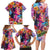 Polynesian Women Family Matching Long Sleeve Bodycon Dress and Hawaiian Shirt Tropical Plant - Vibrant Surreal Dreamscape Vibe