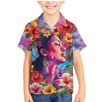 Polynesian Women Family Matching Mermaid Dress and Hawaiian Shirt Tropical Plant - Vibrant Surreal Dreamscape Vibe