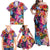 Polynesian Women Family Matching Off Shoulder Maxi Dress and Hawaiian Shirt Tropical Plant - Vibrant Surreal Dreamscape Vibe