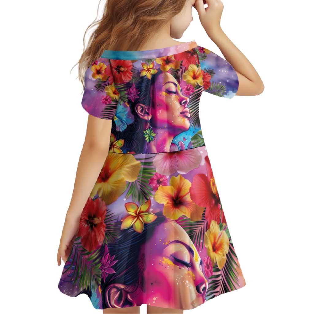 Polynesian Women Family Matching Tank Maxi Dress and Hawaiian Shirt Tropical Plant - Vibrant Surreal Dreamscape Vibe