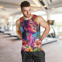 Polynesian Women Men Tank Top Tropical Plant - Vibrant Surreal Dreamscape Vibe
