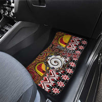 Personalised Aotearoa and Australia Together Car Mats Koru and Kangaroo - Taniko with Aboriginal Motif LT03 - Polynesian Pride