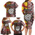 Personalised Aotearoa and Australia Together Family Matching Long Sleeve Bodycon Dress and Hawaiian Shirt Koru and Kangaroo - Taniko with Aboriginal Motif