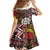 Personalised Aotearoa and Australia Together Family Matching Short Sleeve Bodycon Dress and Hawaiian Shirt Koru and Kangaroo - Taniko with Aboriginal Motif