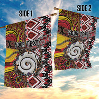 Personalised Aotearoa and Australia Together Garden Flag Koru and Kangaroo - Taniko with Aboriginal Motif LT03 - Polynesian Pride