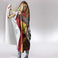 Personalised Aotearoa and Australia Together Hooded Blanket Koru and Kangaroo - Taniko with Aboriginal Motif LT03 - Polynesian Pride