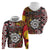 Personalised Aotearoa and Australia Together Hoodie Koru and Kangaroo - Taniko with Aboriginal Motif