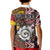 Personalised Aotearoa and Australia Together Kid Polo Shirt Koru and Kangaroo - Taniko with Aboriginal Motif