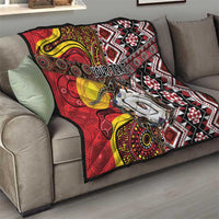 Personalised Aotearoa and Australia Together Quilt Koru and Kangaroo - Taniko with Aboriginal Motif