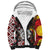 Personalised Aotearoa and Australia Together Sherpa Hoodie Koru and Kangaroo - Taniko with Aboriginal Motif