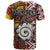 Personalised Aotearoa and Australia Together T Shirt Koru and Kangaroo - Taniko with Aboriginal Motif