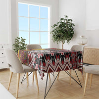 Personalised Aotearoa and Australia Together Tablecloth Koru and Kangaroo - Taniko with Aboriginal Motif LT03 - Polynesian Pride