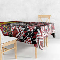 Personalised Aotearoa and Australia Together Tablecloth Koru and Kangaroo - Taniko with Aboriginal Motif LT03 - Polynesian Pride