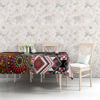 Personalised Aotearoa and Australia Together Tablecloth Koru and Kangaroo - Taniko with Aboriginal Motif LT03 - Polynesian Pride