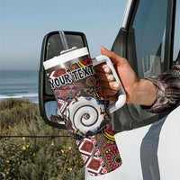 Personalised Aotearoa and Australia Together Tumbler With Handle Koru and Kangaroo - Taniko with Aboriginal Motif LT03 - Polynesian Pride