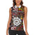 Personalised Aotearoa and Australia Together Women Sleeveless Polo Shirt Koru and Kangaroo - Taniko with Aboriginal Motif