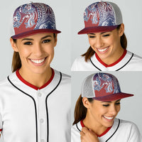 Hawaiian Manta Ray and Hammerhead Shark Tribal Tattoo Baseball Net Cap with Polynesian Tribal Pattern Hawaii Flag Color