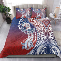 Hawaiian Manta Ray and Hammerhead Shark Tribal Tattoo Bedding Set with Polynesian Tribal Pattern Hawaii Flag Color
