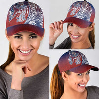 Hawaiian Manta Ray and Hammerhead Shark Tribal Tattoo Classic Cap with Polynesian Tribal Pattern Hawaii Flag Color LT03 - Polynesian Pride