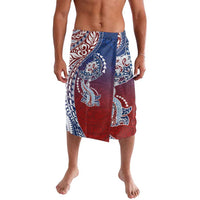 Hawaiian Manta Ray and Hammerhead Shark Tribal Tattoo Lavalava with Polynesian Tribal Pattern Hawaii Flag Color LT03 Multicolor - Polynesian Pride