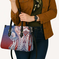 Hawaiian Manta Ray and Hammerhead Shark Tribal Tattoo Leather Bag with Polynesian Tribal Pattern Hawaii Flag Color LT03 - Polynesian Pride