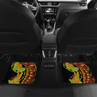 Hawaiian Manta Ray and Hammerhead Shark Tribal Tattoo Car Mats with Polynesian Tribal Pattern Kanaka Maoli Flag Color