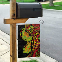 Hawaiian Manta Ray and Hammerhead Shark Tribal Tattoo Garden Flag with Polynesian Tribal Pattern Kanaka Maoli Flag Color