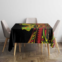 Hawaiian Manta Ray and Hammerhead Shark Tribal Tattoo Tablecloth with Polynesian Tribal Pattern Kanaka Maoli Flag Color
