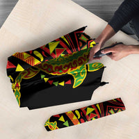 Hawaiian Manta Ray and Hammerhead Shark Tribal Tattoo Umbrella with Polynesian Tribal Pattern Kanaka Maoli Flag Color