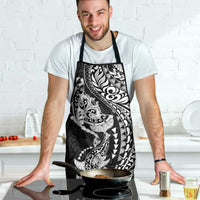 Hawaiian Manta Ray and Hammerhead Shark Tribal Tattoo Apron with Polynesian Tribal Pattern Black-White Color LT03 - Polynesian Pride