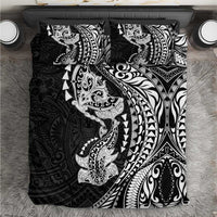 Hawaiian Manta Ray and Hammerhead Shark Tribal Tattoo Bedding Set with Polynesian Tribal Pattern Black-White Color LT03 Multicolor - Polynesian Pride