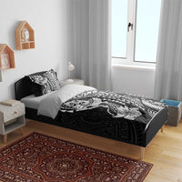 Hawaiian Manta Ray and Hammerhead Shark Tribal Tattoo Bedding Set with Polynesian Tribal Pattern Black-White Color LT03 - Polynesian Pride