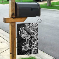 Hawaiian Manta Ray and Hammerhead Shark Tribal Tattoo Garden Flag with Polynesian Tribal Pattern Black-White Color LT03 - Polynesian Pride