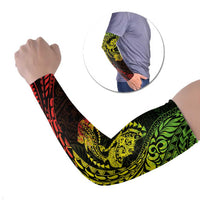 Hawaiian Manta Ray and Hammerhead Shark Tribal Tattoo Arm Sleeves with Polynesian Tribal Pattern Reggae Style LT03 Set of 2 Multicolor - Polynesian Pride