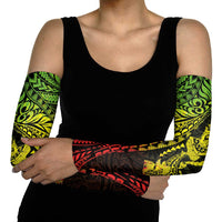 Hawaiian Manta Ray and Hammerhead Shark Tribal Tattoo Arm Sleeves with Polynesian Tribal Pattern Reggae Style LT03 - Polynesian Pride