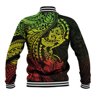 Hawaiian Manta Ray and Hammerhead Shark Tribal Tattoo Baseball Jacket with Polynesian Tribal Pattern Reggae Style LT03 - Polynesian Pride