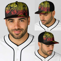 Hawaiian Manta Ray and Hammerhead Shark Tribal Tattoo Baseball Net Cap with Polynesian Tribal Pattern Reggae Style LT03 - Polynesian Pride