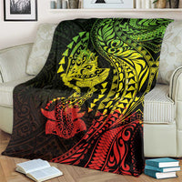 Hawaiian Manta Ray and Hammerhead Shark Tribal Tattoo Blanket with Polynesian Tribal Pattern Reggae Style LT03 - Polynesian Pride